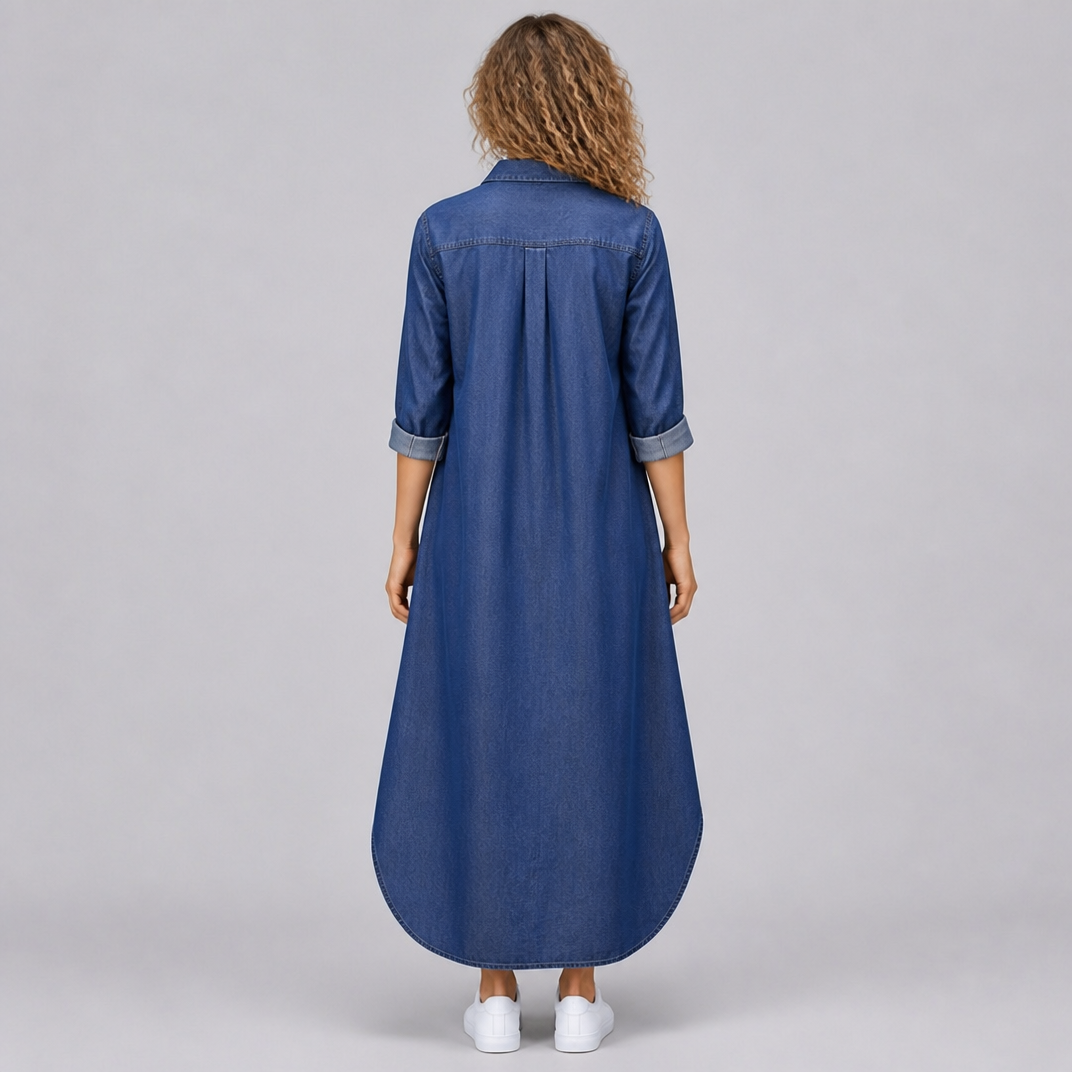 Women’s Button-Down Denim Maxi Dress