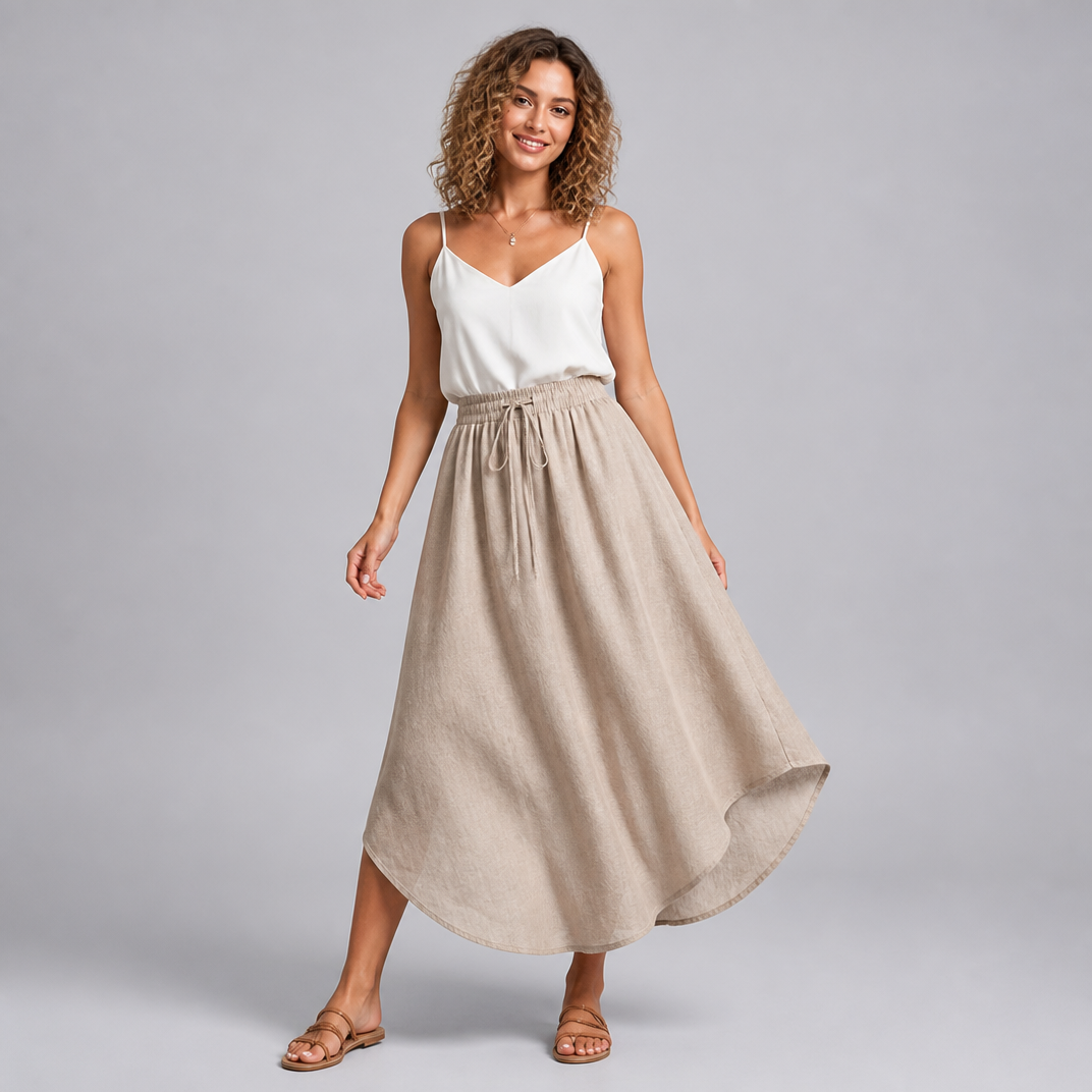 Women’s Patterned Asymmetric Hem Skirt