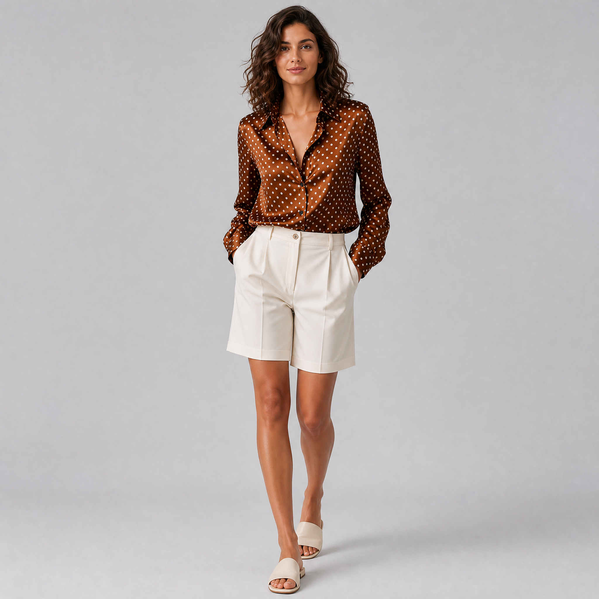 Women’s Polka Dot Mulberry Silk Shirt