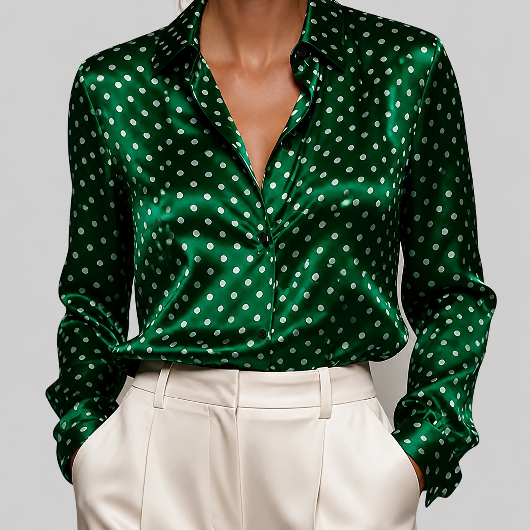 Women’s Polka Dot Mulberry Silk Shirt