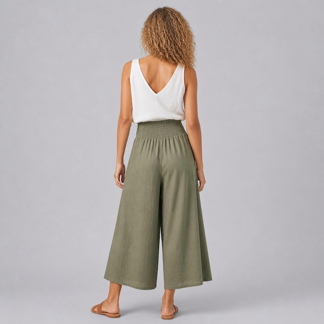 Women’s Wide-Leg Smocked Waist Skirt
