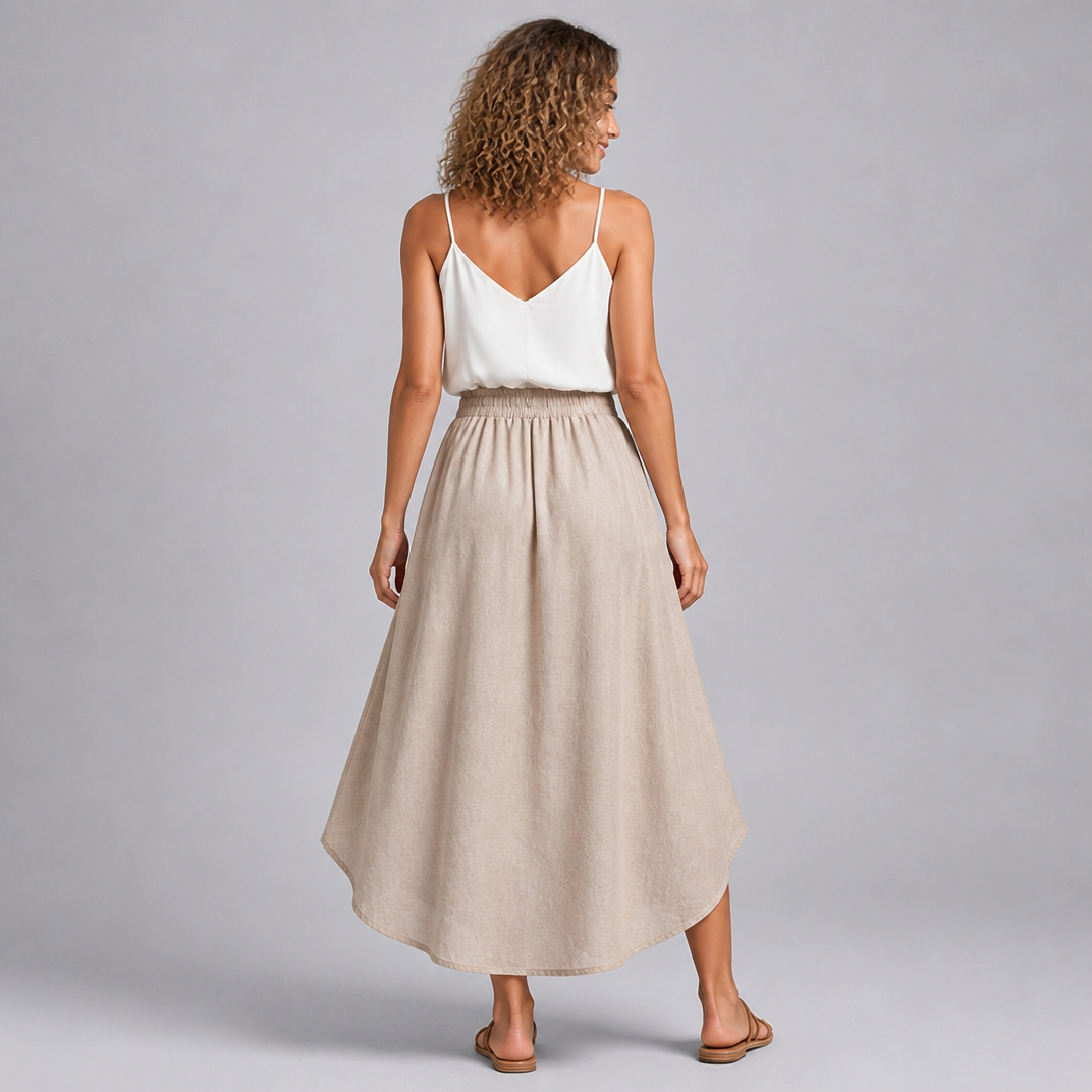 Women’s Patterned Asymmetric Hem Skirt