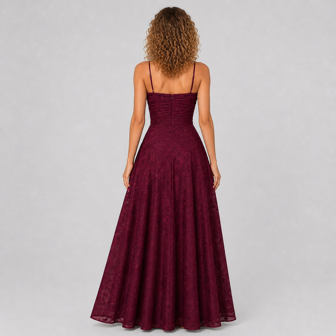 Women’s Plum Floral Spaghetti Strap Maxi Dress