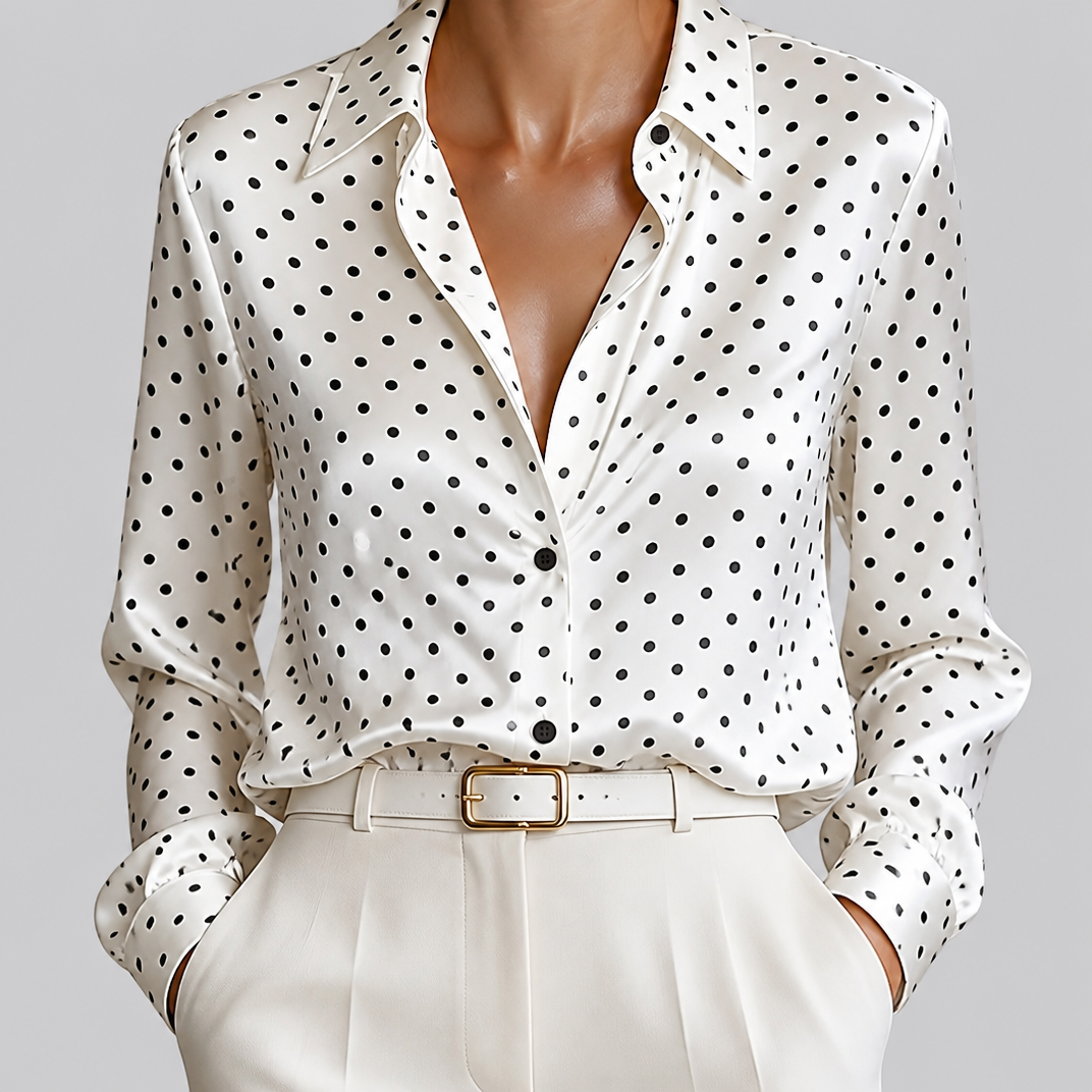 Women’s Polka Dot Mulberry Silk Shirt