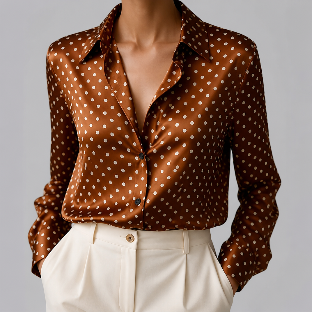 Women’s Polka Dot Mulberry Silk Shirt