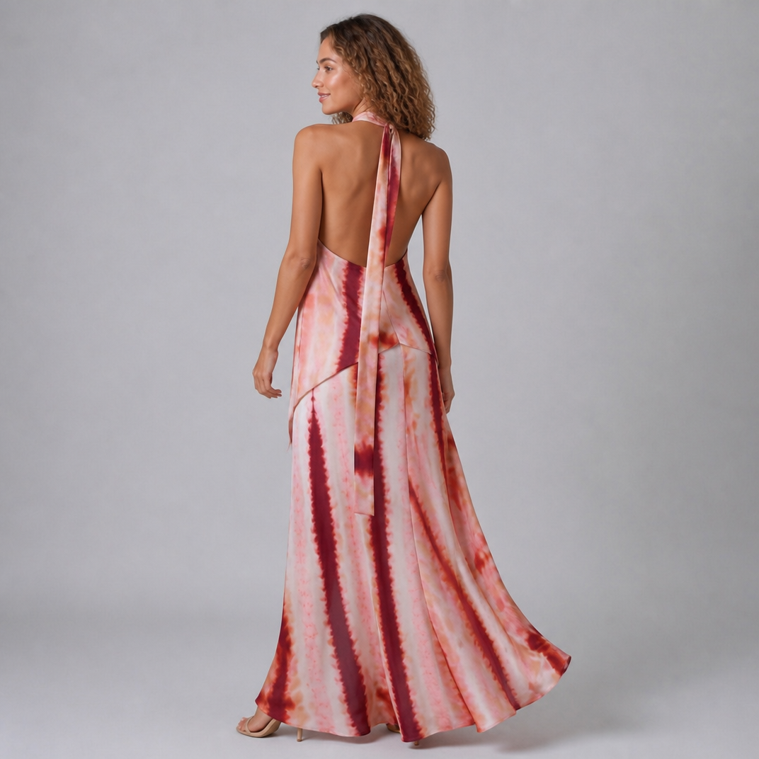 Women’s Strapless Tie-Dye Maxi Dress